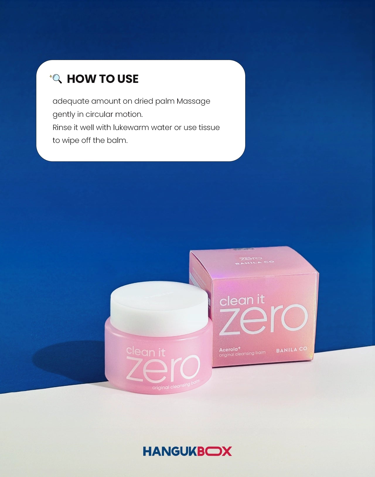 BanilaCo Clean It Zero Cleansing Balm Original 100ml usage instructions