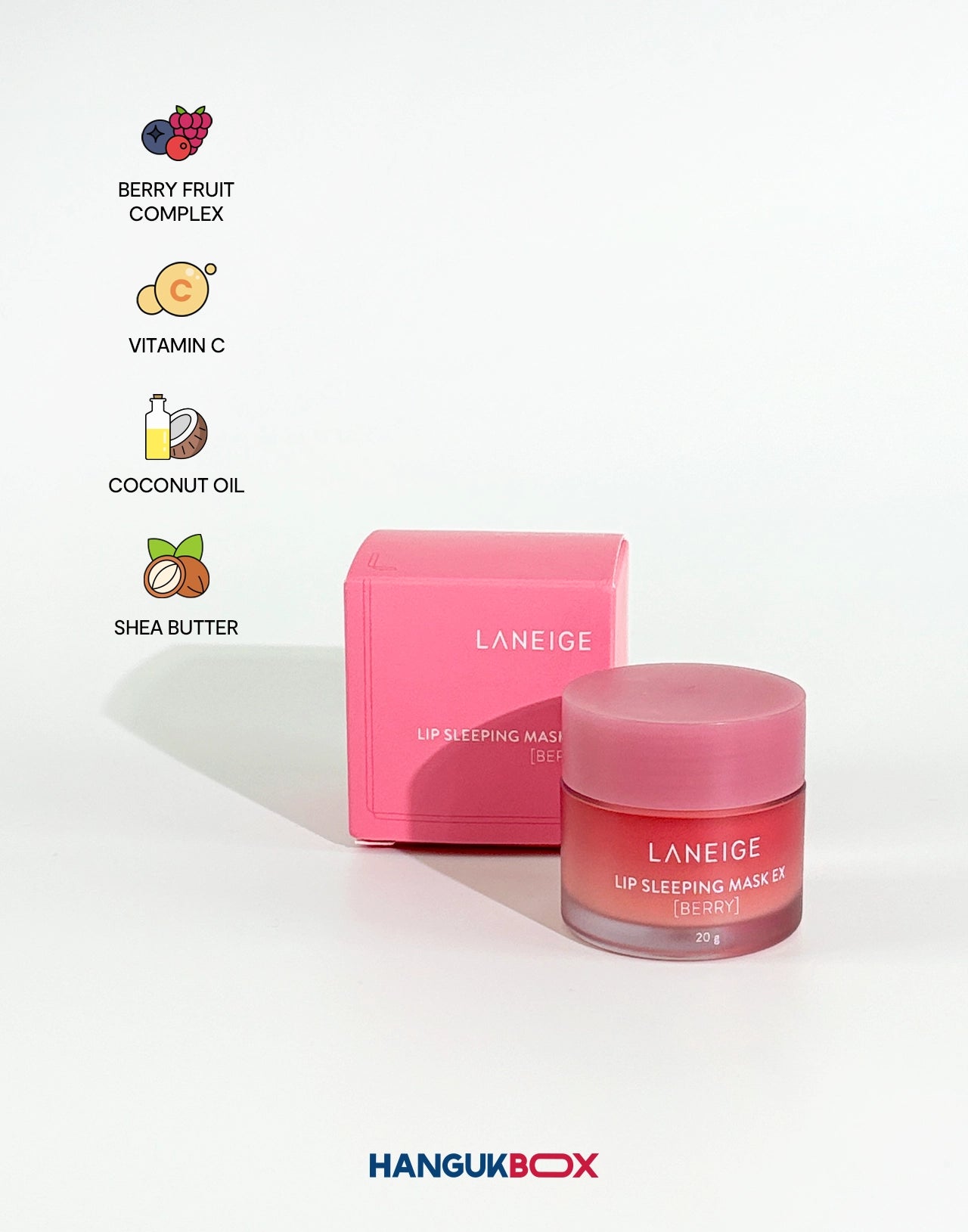 LANEIGE Lip Sleeping Mask Ex Berry with packaging