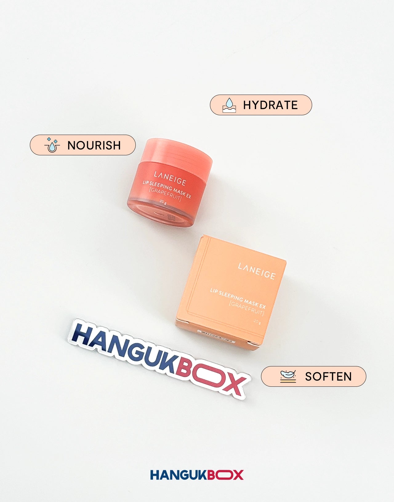 LANEIGE Lip Sleeping Mask Ex Grapefruit with packaging