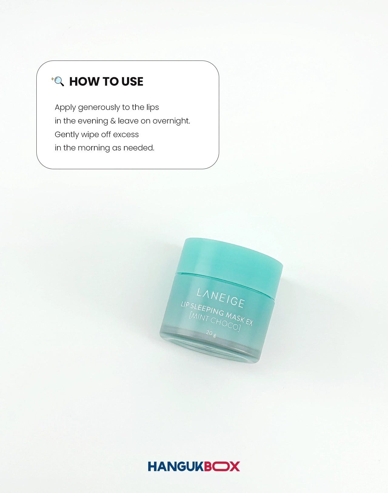 LANEIGE Lip Sleeping Mask Ex Mint Choco usage instructions