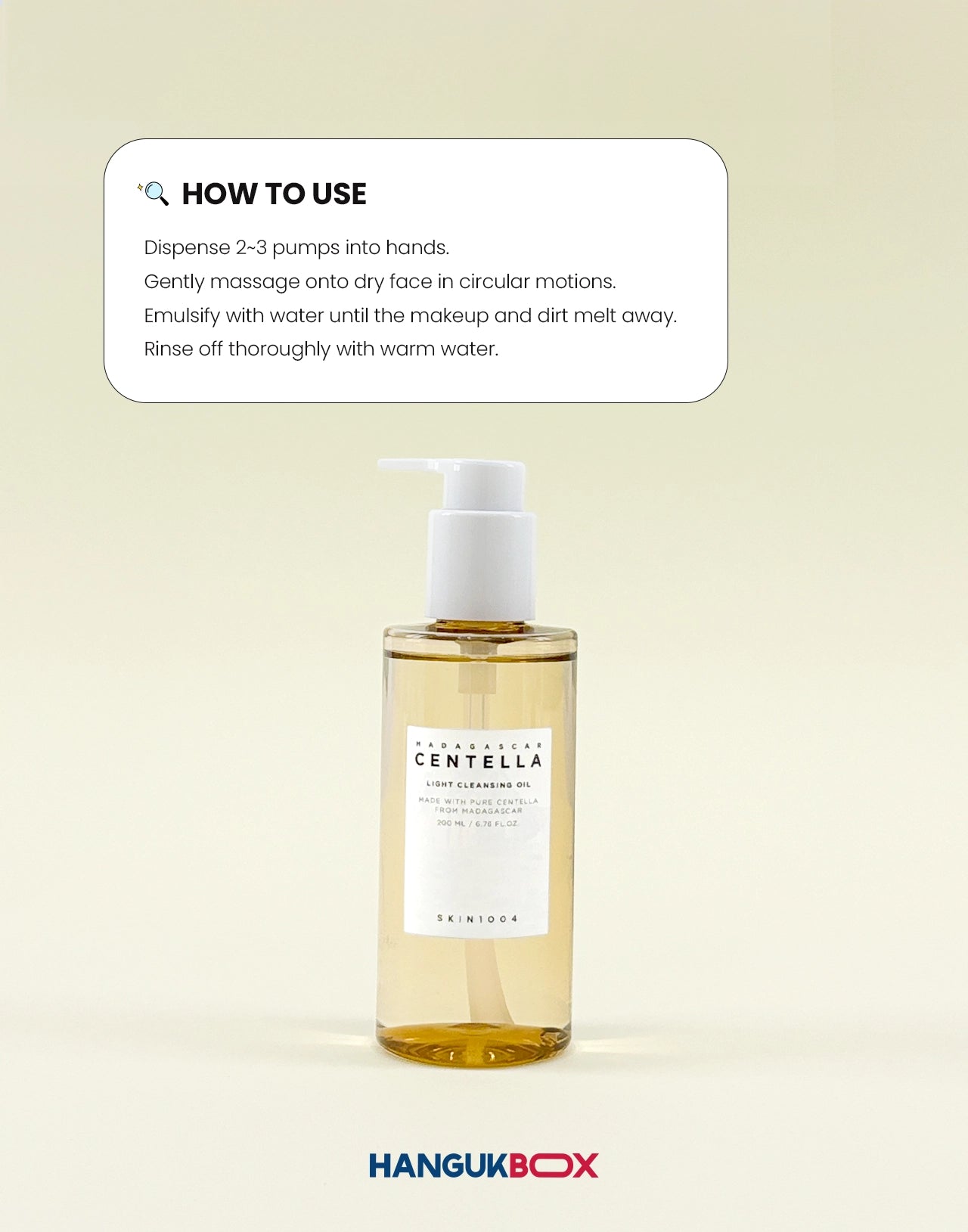 SKIN1004 Madagascar Centella Light Cleansing Oil 200ml usage instructions